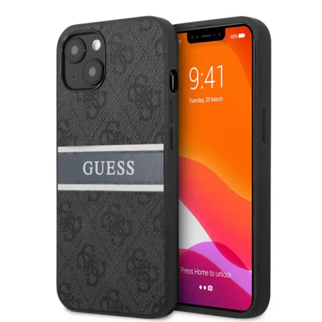 Guess Printed Stripe Back Cover Πλαστικό Μαύρο (iPhone 13 mini)