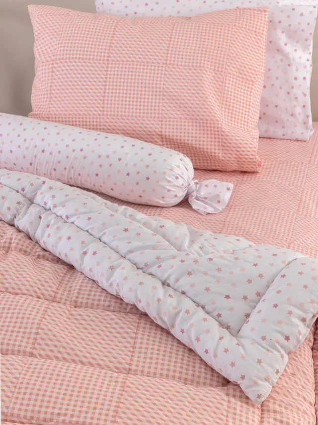 Πάπλωμα bebe διπλής όψης Palamaiki BB100-BB101 Rose - 110 x 150