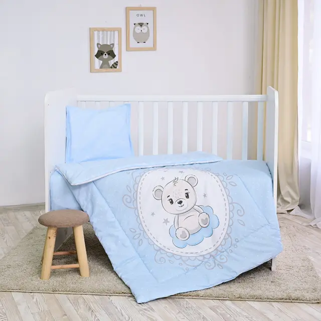 Σετ προίκας μωρού για κούνια "COSY" 5 τμχ Green giraffe Πράσινο 3