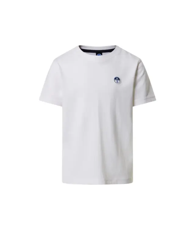 North Sails - Παιδικό Κοντομάνικο Μπλουζάκι T-Shirt Logo Patch 795226-000-0101 Λευκό