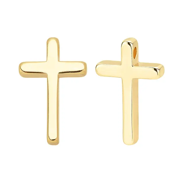 Μεταλλικό Κρεμαστό Golden, Σταυρός 13x8.5x2.5mm - 5τεμ