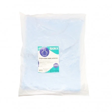 Ποδιές Μίας Χρήσης HDPE, 80 x 125 cm, Serix (100 τεμ.) Μπλε