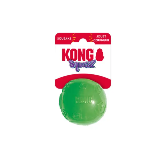 Kong Squeezz Ball Παιχνίδι Σκύλου Μάσησης & Ανάκτησης με Ήχο M 6.4x6.4x6.4cm Μονόχρωμο - M