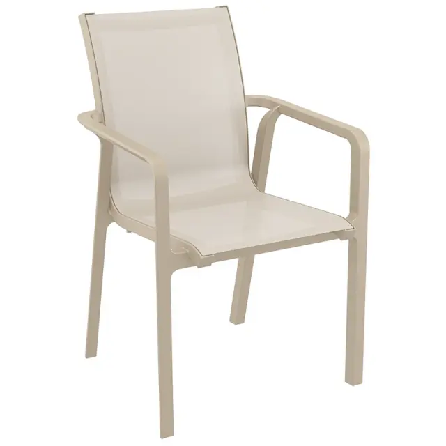 Πολυθρόνα Στοιβαζόμενη PACIFIC Dove Grey PP/Textilene 57x62x44/90cm