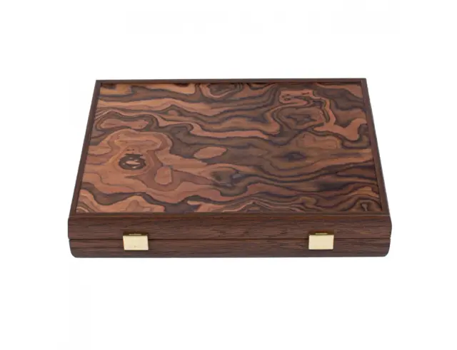 Σετ Χειροποίητο Mahjong California Walnut Burl Manopoulos σε θήκη από ξύλο, με διαστάσεις 31x24cm - Dark WalnutMJV20U