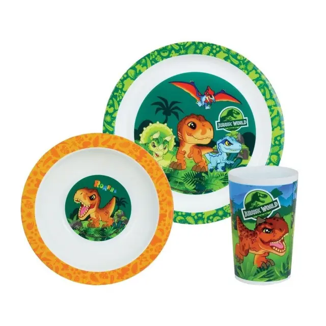 Σετ Σερβίτσιο 3 Τεμαχίων Ango Jurassic World Green/Orange 006066