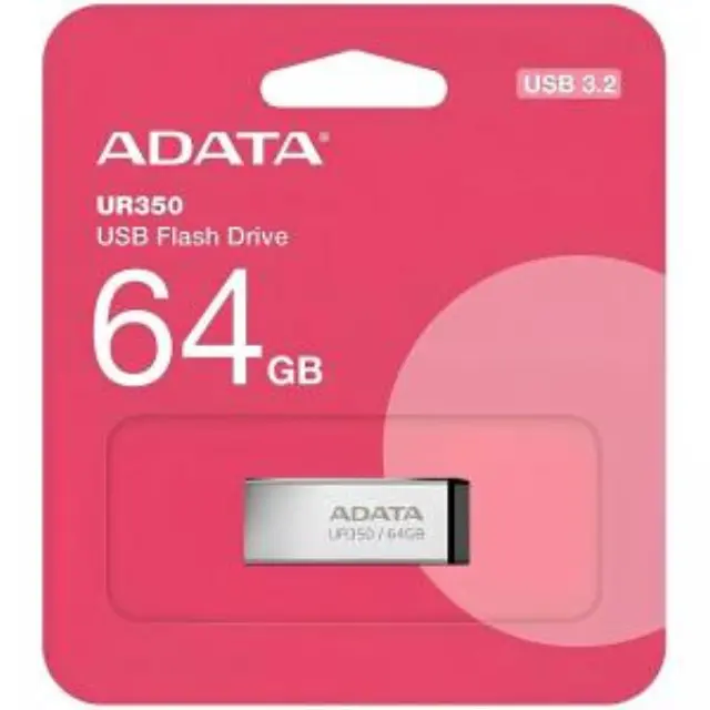 USB 3.2 Flash Disk Adata UR350 USB A 100MB/s 64GB Ασημί N71327 3