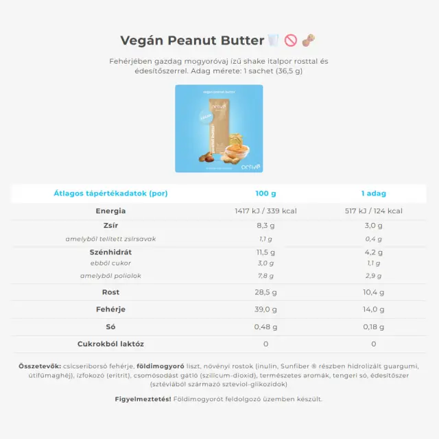 Activé FiberShake Peanut Butter Vegan 2