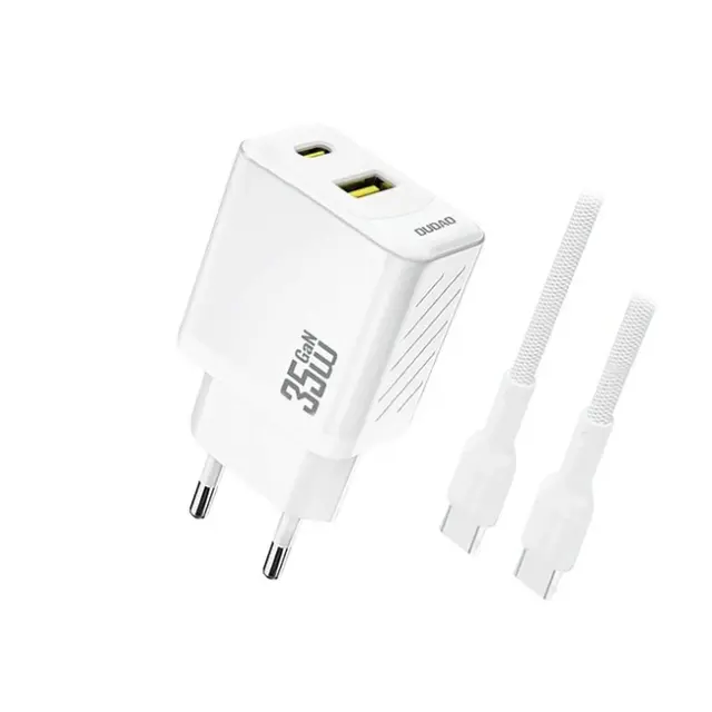 Dudao Φορτιστής A27MaxCEU PD / QC 35W USB-A / USB-C with USB-C Cable White