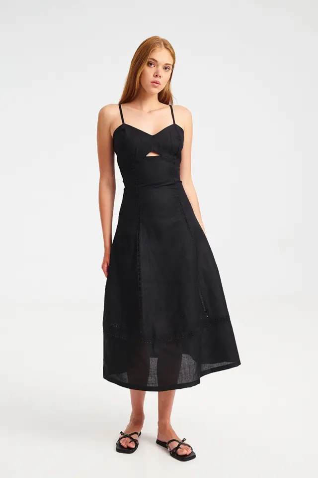 Midi Φόρεμα με Καρδιά Λαιμόκοψη VENTRI DRESS - XS