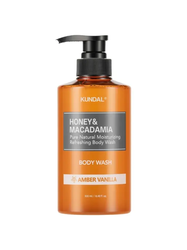 Kundal Honey & Macadamia Pure Body Wash 500ml - Αφρόλουτρο με άρωμα Amber Vanilla