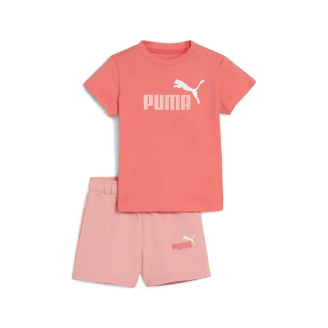 Puma Infant's Minicats Essentials Tee and Shorts Set Κοραλί 686285-24 (Puma) - 98