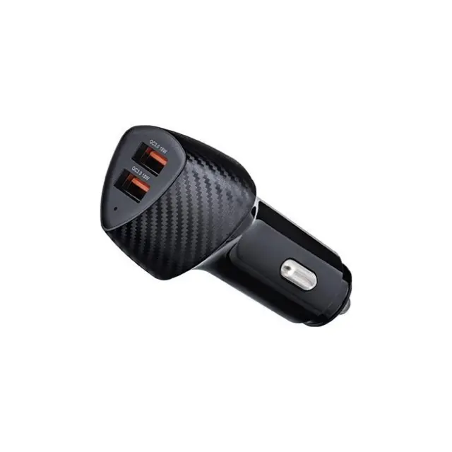 FORCELL Φορτιστής Κινητού Αυτοκινήτου F-Energy Carbon CC50-2A 2xUSB-A QC3.0 3A 36W Black (244632)