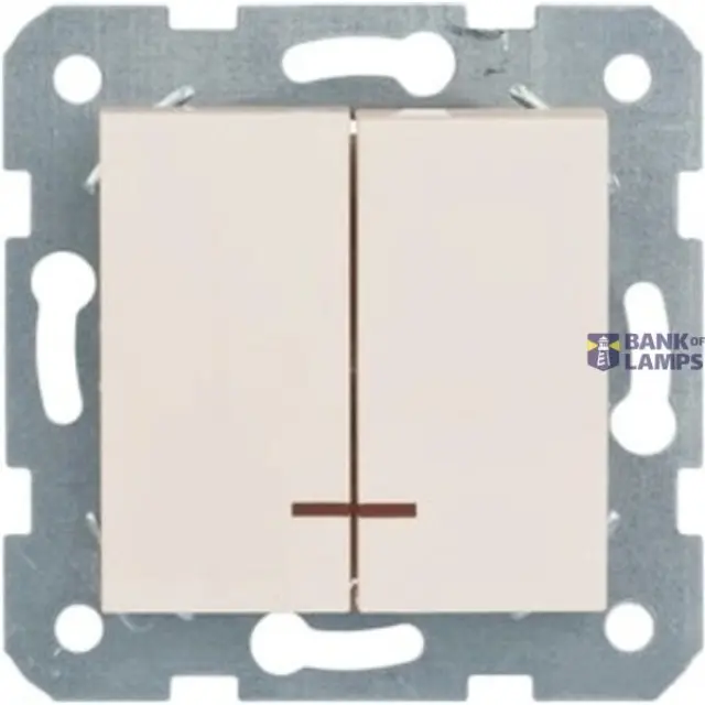 Karre-Meridian Beige (Quick Connection) Illuminated Two Gang Switch