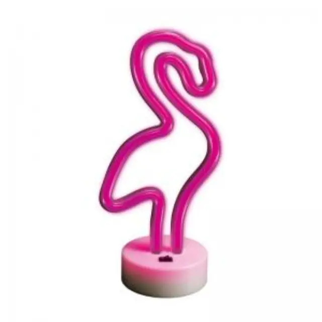 Neon LED Forever Light FSNE01 FLAMINGO (USB/Μπαταρίας & On/Off) με Stand Ροζ N64440 2