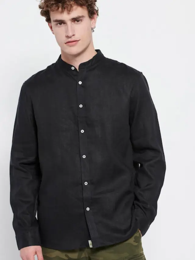 Funky Buddha Shirt Chino Black FBM007-003-05 - L
