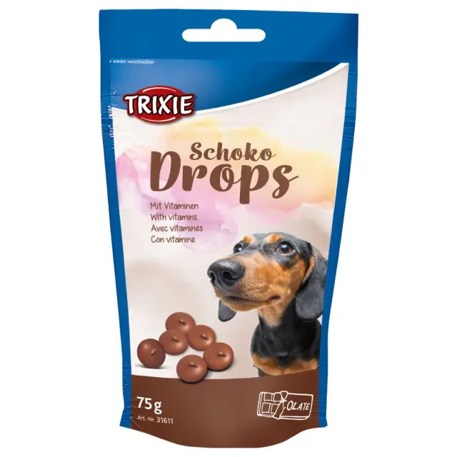 Trixie Choco Drops Λιχουδιά Σκύλου Σταγόνες σοκολάτας 75gr