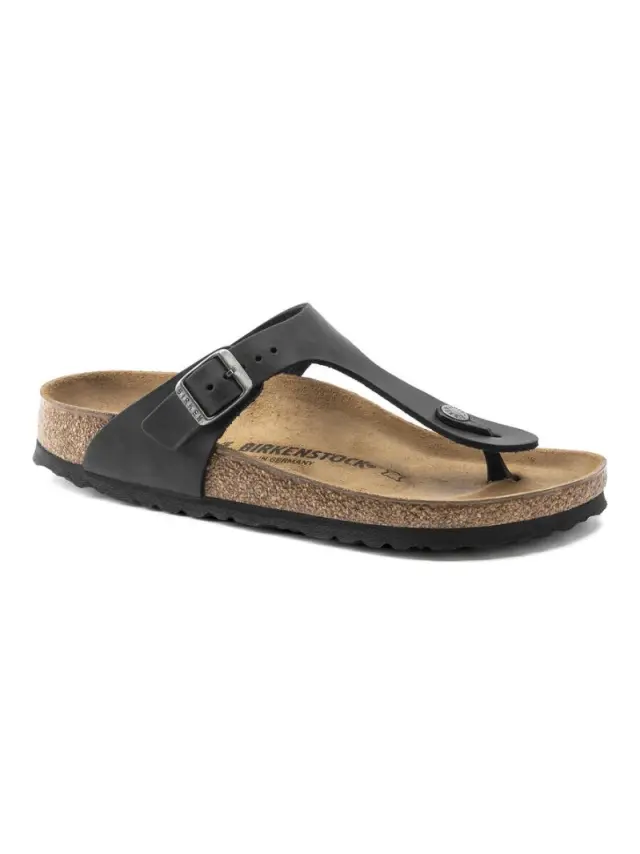 Birkenstock Σαγιονάρες Unisex δέρμα Oiled Μαύρο BIR/GIZEH 845253 BLACK 2