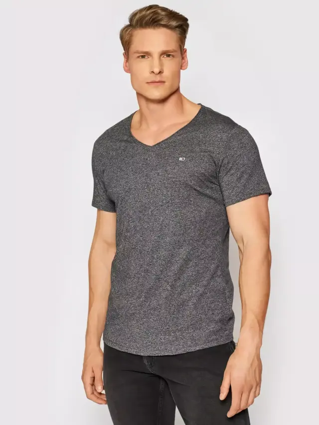 Tommy Hilfiger - Ανδρικό T-Shirt Tjm Jaspe Slim Fit DM0DM09587-BDS Γκρι - 2XL