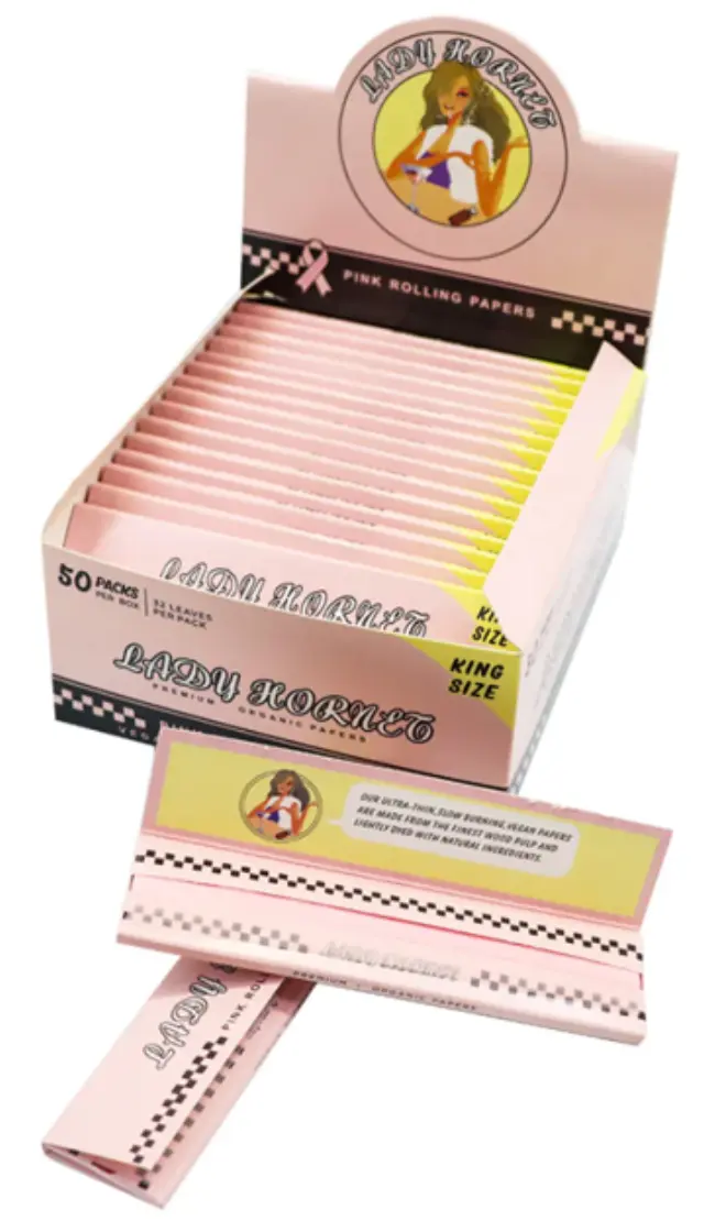 Lady Hornet Χαρτάκια Pink - King Size Slim 50φ. 3