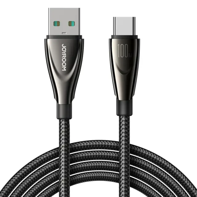 Joyroom® Braided USB 2.0 Cable USB-C male - USB-A 100W PD-Μαύρο 1.2m