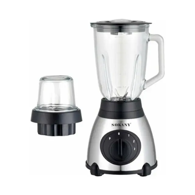 Sokany Μπλέντερ με Γυάλινη Κανάτα 1.5lt 450W Inox SK-144