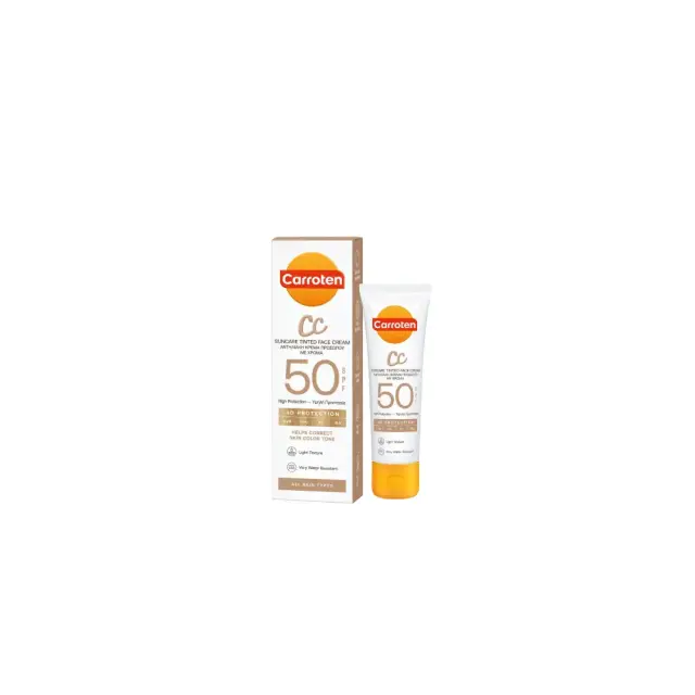 Carroten CC Suncare Tinted Face Cream Αντηλιακή Κρέμα Προσώπου με Χρώμα SPF50, 50ml
