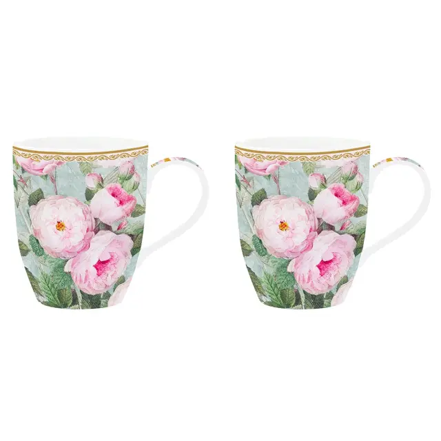 Easy Life Roses In Bloom Σετ 2 Κούπες Πορσελάνης 350ml