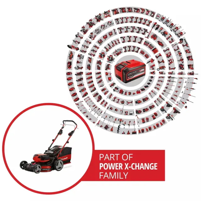 Einhell 3413200 - GE-CM 36/47 S HW Li - Αυτοκινούμενη Μηχανή Γκαζόν Μπαταρίας με 4 Μπαταρίες 4Ah (4x4,0Ah) PXC & 2x Διπλούς Ταχυφορτιστές 3