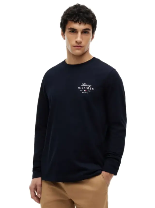 TommyHilfiger ανδρική μονόχρωμη μπλούζα MW0MW43225-2