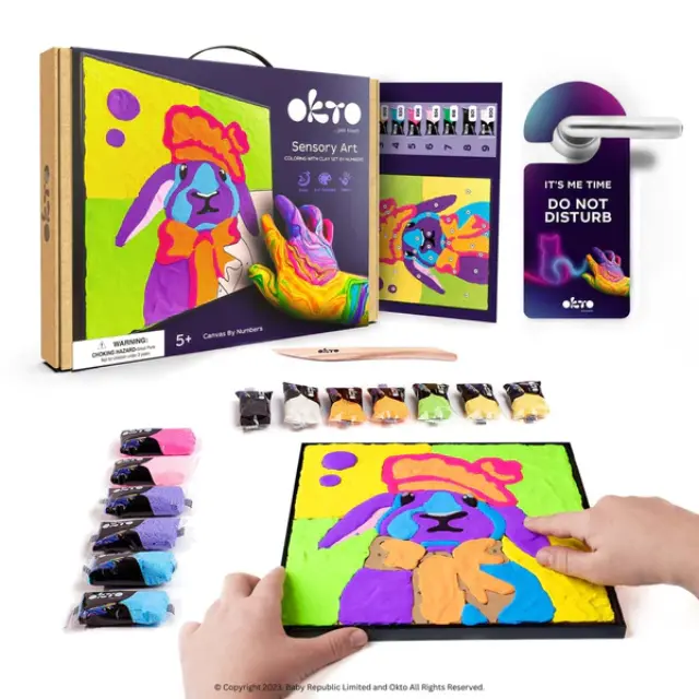 Okto DIY Δημιουργικό Sensory Σετ Ζωγραφικής 3D με Πηλό Λαγουδάκι (5+ ετών) 20004 2