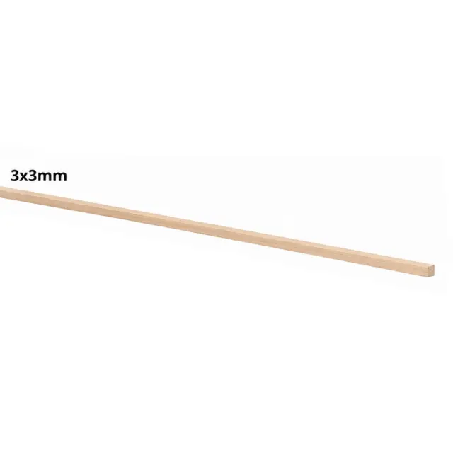 Ξύλο Μπάλσα Ράβδος Τετράγωνη 3x3mm - 100cm - 1τεμ (Εύθραυστο-Παραλαβή απ'το Κατάστημα)