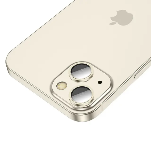Προστασία Κάμερας Hoco 3D Metal V13 για Apple iPhone 15 / iPhone 15 Plus Light Yellow 3