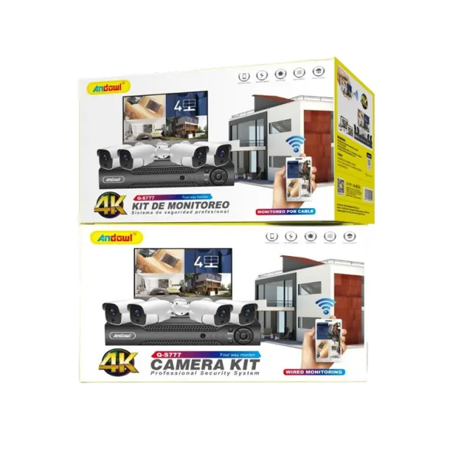 Andowl Ολοκληρωμένο Σύστημα CCTV με 4 Κάμερες Q-S777 - Camera Kit Professional Security System 075739