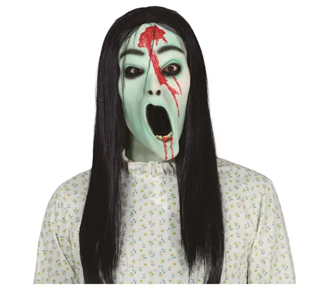 Αποκριάτικη Μάσκα Girl Ghost Latex με Μαλλιά (Fiestas Guirca) (GU-20528)