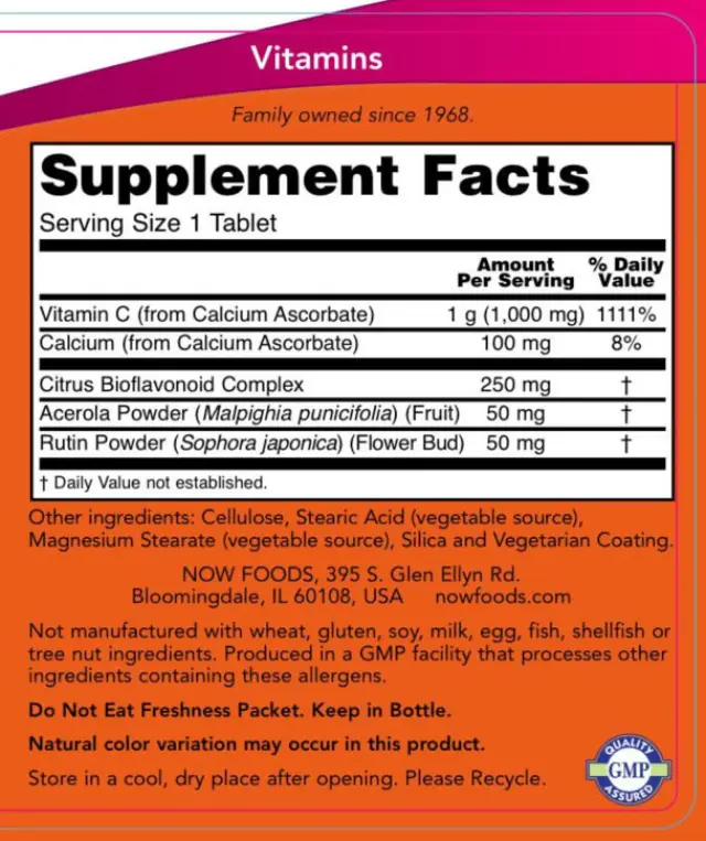 Now Foods Vitamin C-1000 Complex 180 Tablets 2