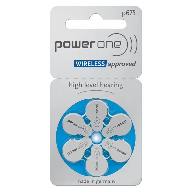 Power One Wireless Approved p675 μπαταρίες ακουστικών βαρηκοΐας 1.45V 6τμχ