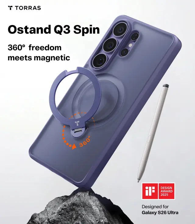 Torras Ostand Q3 Spin, violet surge - Samsung Galaxy S26 Ultra 3