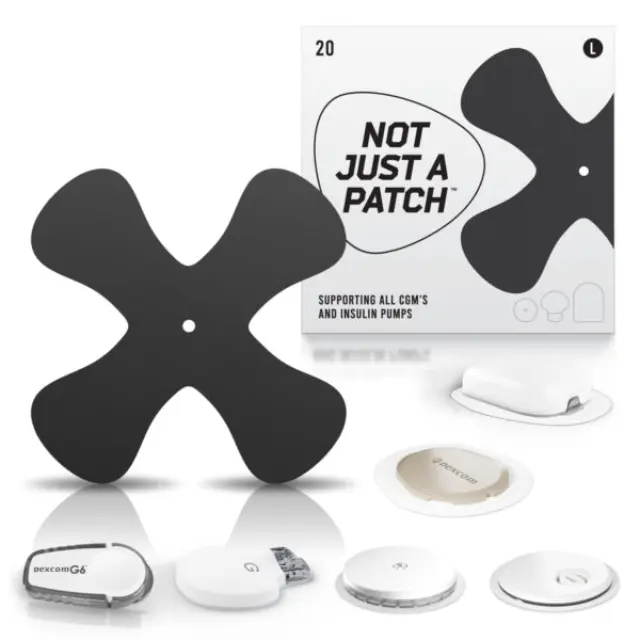 Not Just a Patch X-Patches Αδιάβροχο Αυτοκόλλητο για Omnipod, Libre & Medtronic 20τμχ – Μαύρο