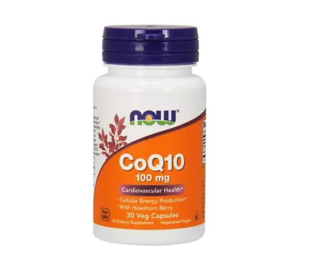 Now Foods CoQ10 100mg with Hawthorn Berry χωρίς Γλουτένη 30 φυτικές κάψουλες