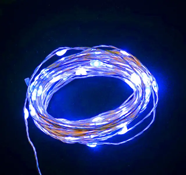 100 MICRO LED ΜΕ ΠΡΟΓΡΑΜΜΑ+ΣΤΑΘΕΡΑ ΑΣΗΜΙ ΣΥΡΜΑ ΜΠΛΕ IP44