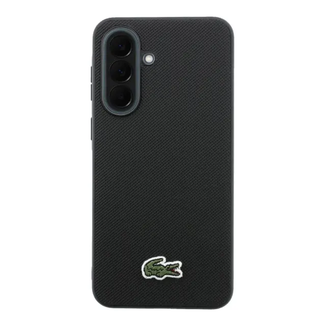 Lacoste Iconic Petit Pique Woven Logo MagSafe Case for Samsung Galaxy A37 Black 3