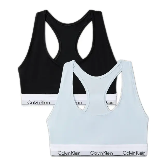Calvin Klein - Γυναικεία Αθλητικά Μπουστάκια Icon Cotton Modal LV00QF8494-PSO Μαύρο/Γαλάζιο