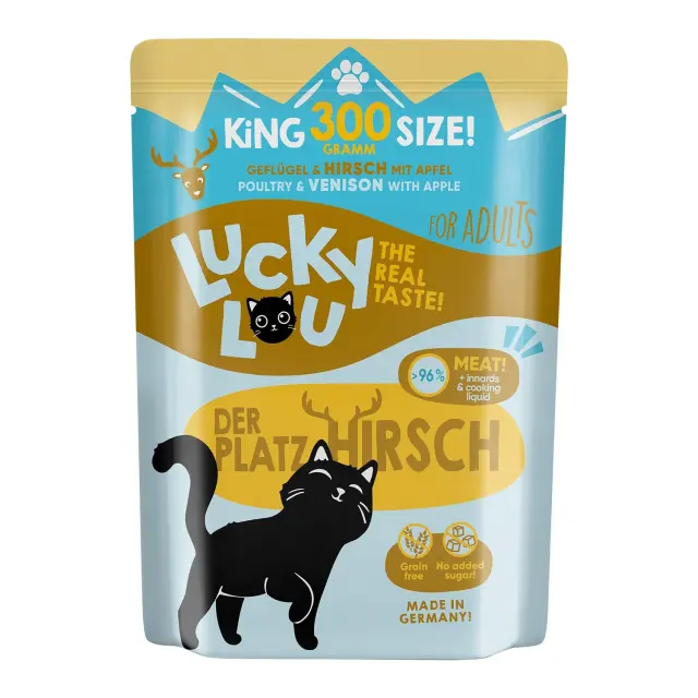 Lucky Lou LifeStage Adult Πουλερικά & Ελάφι (με Μήλο)Grain Free – GMO Free – Sugar Free 300gr