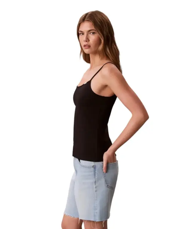 Calvin Klein - Γυναικείο Αμάνικο Crop Top Slim Fit LV047F259G-UB1 Μαύρο 3