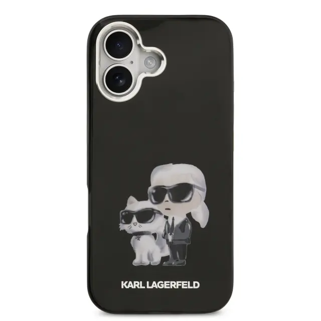 Karl Lagerfeld IML Aquarelle Karl and Choupette Case for iPhone 17 Black 3