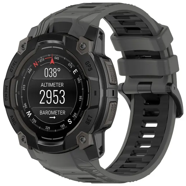 Techsuit® Λουράκι Σιλικόνης για Garmin Instinct 3 50mm/Instinct 3 50mm Solar- Grey