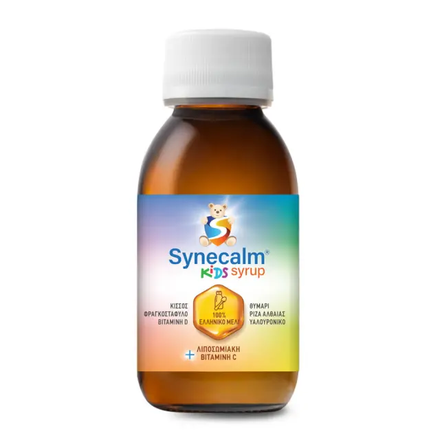 SYNDESMOS Synecalm Kids Σιρόπι για Παιδιά για Ξηρό και Παραγωγικό Βήχα χωρίς Γλουτένη 125ml 2