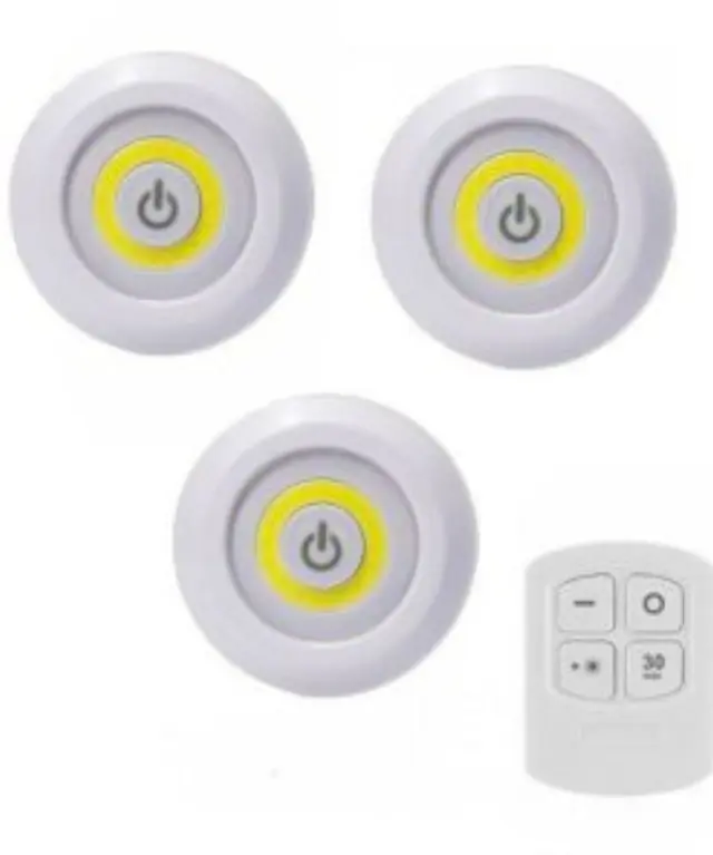 LED COB Φωτιστικά Σποτάκια για Εσωτερικούς Χώρους με Μπαταρία και Τηλεχειριστήριο Λευκά