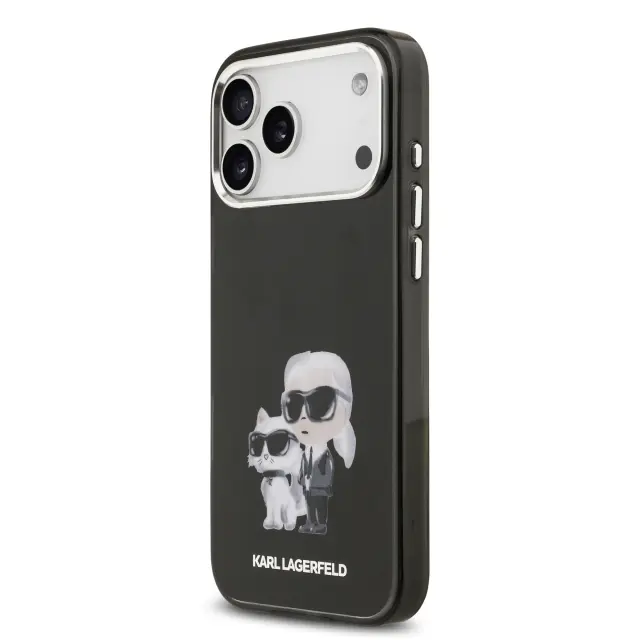 Karl Lagerfeld IML Aquarelle Karl and Choupette Case for iPhone 17 Pro Black 2